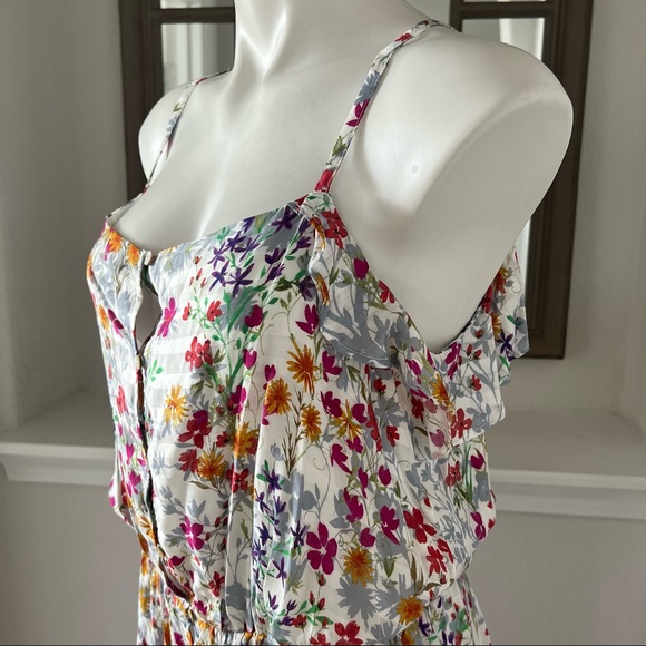 J. Jill Summer Garden Maxi Dress Floral, White Multi, Size M New w/Tag - Picture 8 of 15